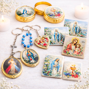 Schlüsselanhänger, Magnete, Hostiendosen